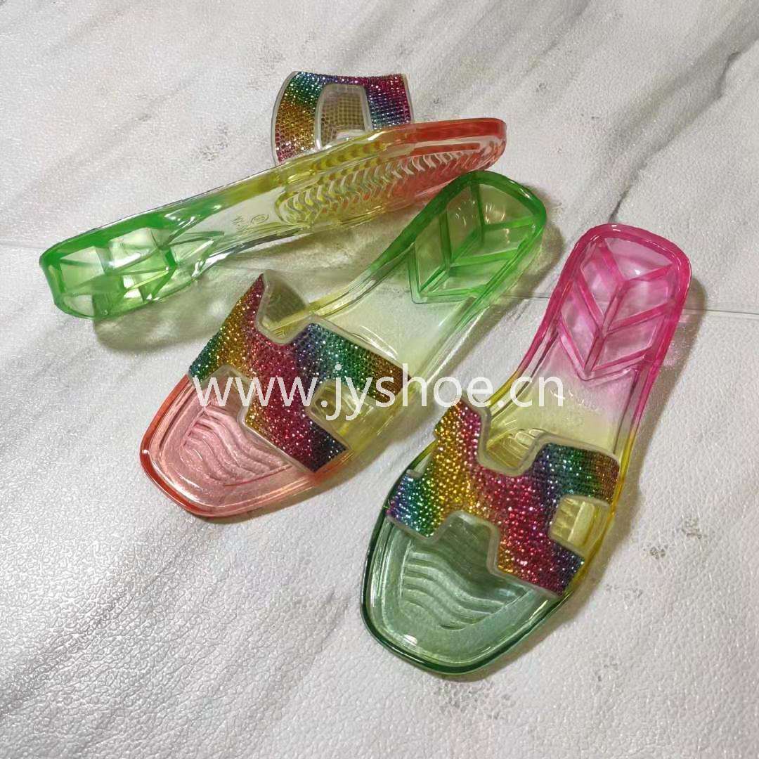jelly shoes Jieyang Factory 揭阳水晶鞋厂 新款女士拖鞋H带